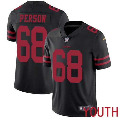 San Francisco 49ers Limited Black Youth Mike Person Alternate NFL Jersey #68 Vapor Untouchable->youth nfl jersey->Youth Jersey